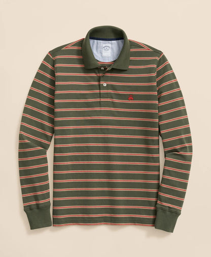 Golden Fleece® Stretch Supima® Long-Sleeve Striped Polo Shirt | Brooks Brothers sale
