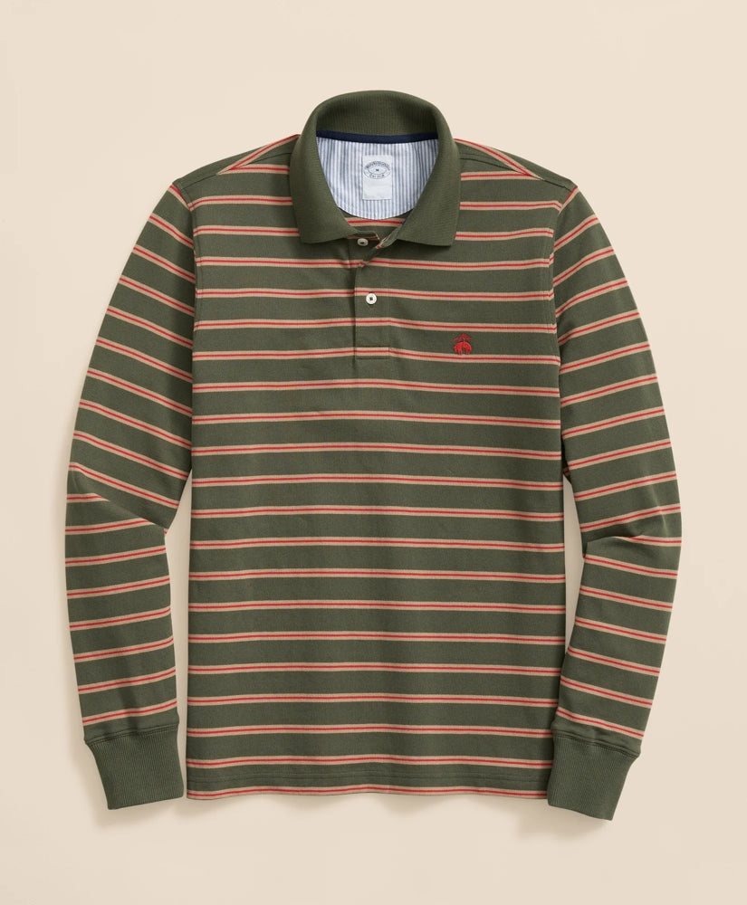 Golden Fleece® Stretch Supima® Long-Sleeve Striped Polo Shirt | Brooks Brothers online - US 4650