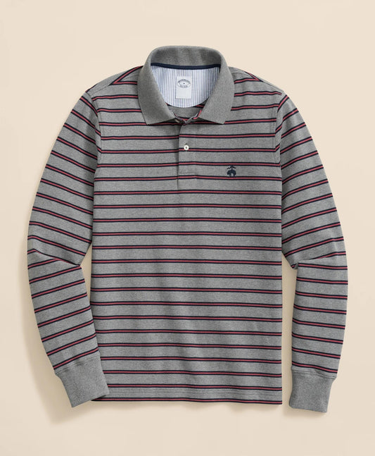 Golden Fleece® Stretch Supima® Long-Sleeve Striped Polo Shirt | Brooks Brothers online shop