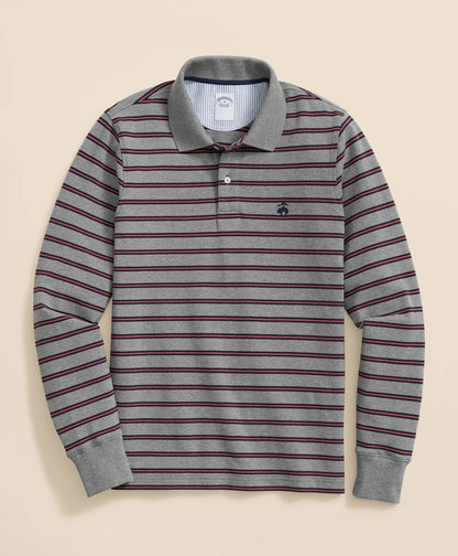 Golden Fleece® Stretch Supima® Long-Sleeve Striped Polo Shirt | Brooks Brothers online shop - US 9117