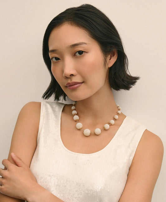 Gold-Toned Faux-Pearl-Sphere Necklace | Brooks Brothers for sale