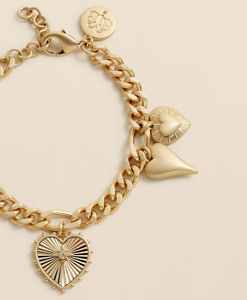Gold-Toned Heart Charm Bracelet | Brooks Brothers on sale