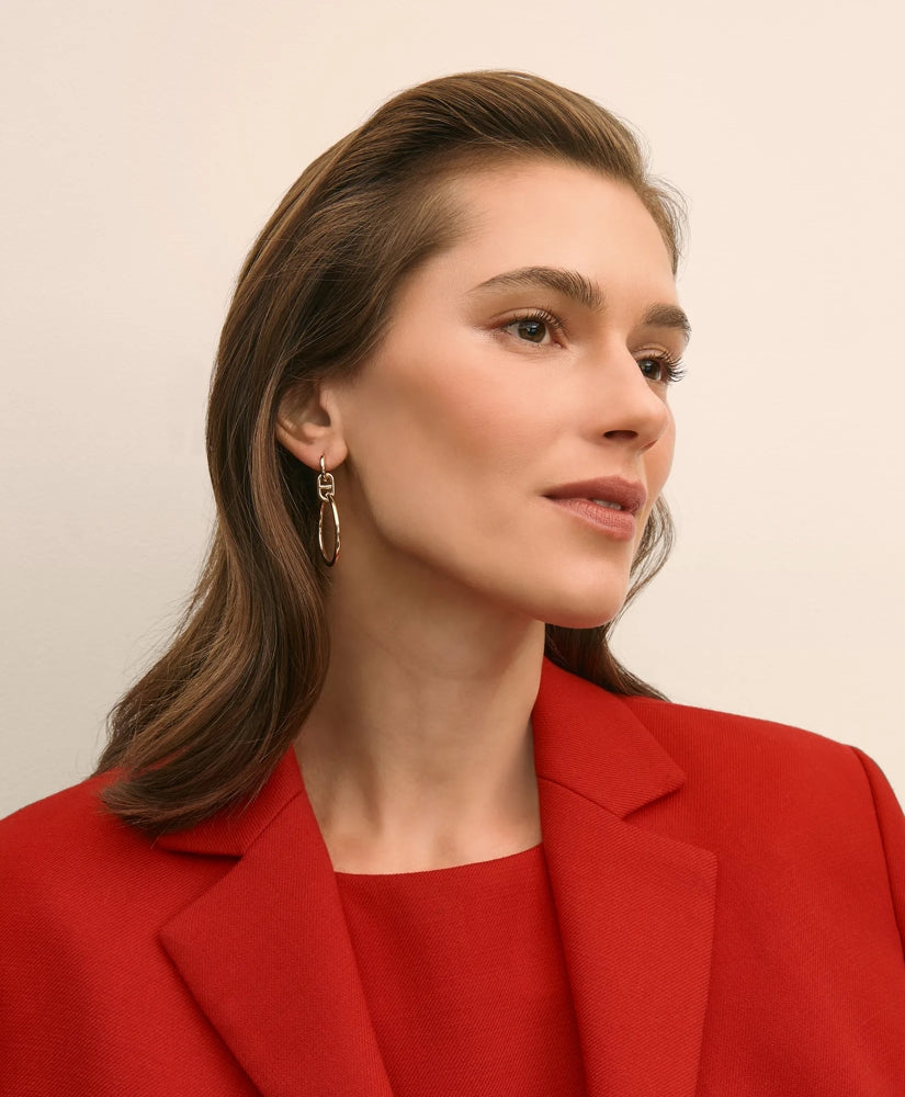Gold-Toned Mariner Link Drop Hoop Earrings | Brooks Brothers for sale