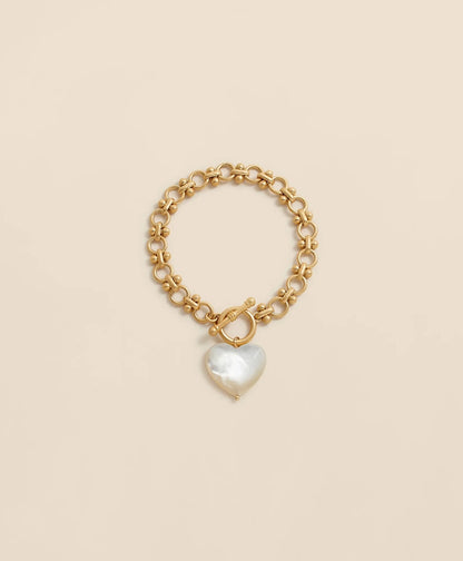 Gold-Toned Mother-of-Pearl Heart Bracelet | Brooks Brothers discount