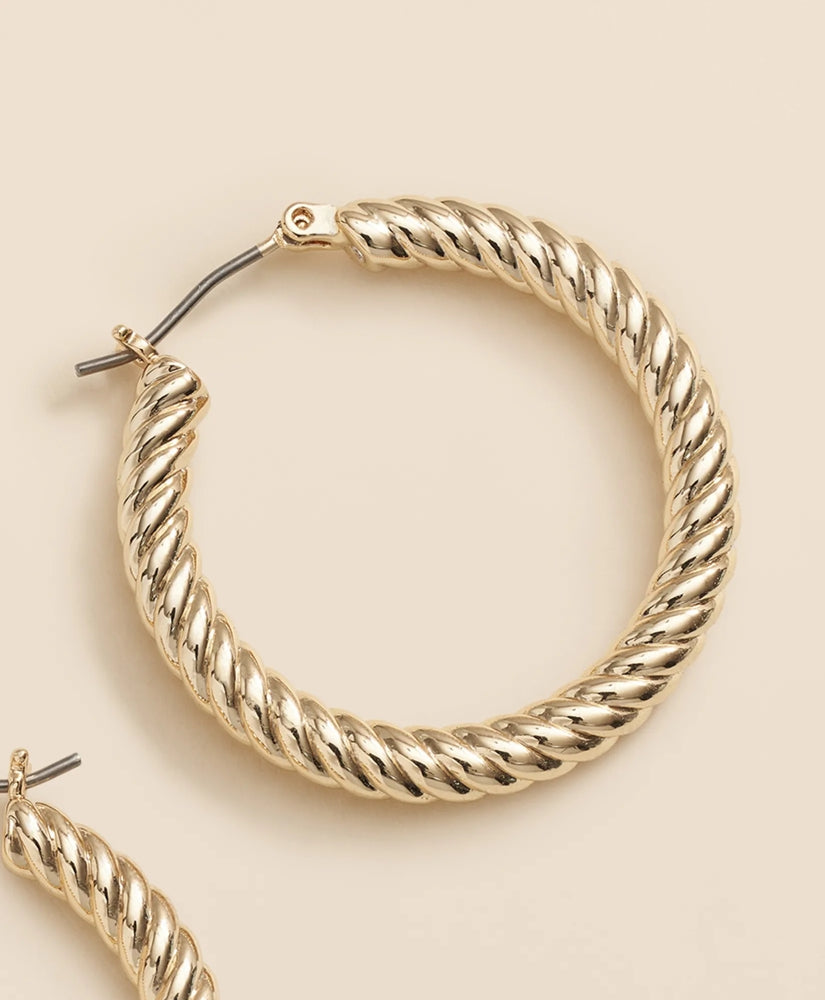 Gold-Plated Twisted Hoop Earrings | Brooks Brothers online