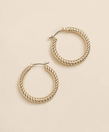 Gold-Plated Twisted Hoop Earrings | Brooks Brothers online