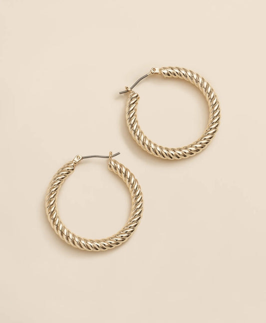 Gold-Plated Twisted Hoop Earrings | Brooks Brothers online