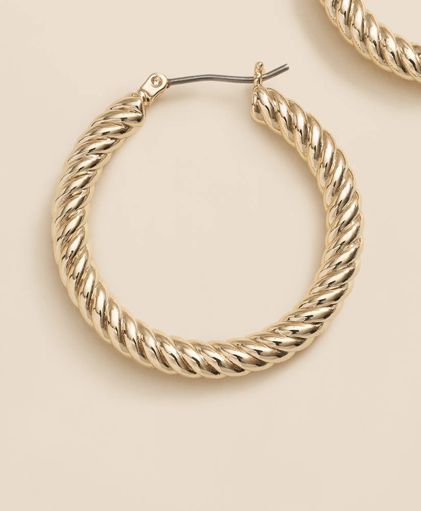 Gold-Plated Twisted Hoop Earrings | Brooks Brothers online