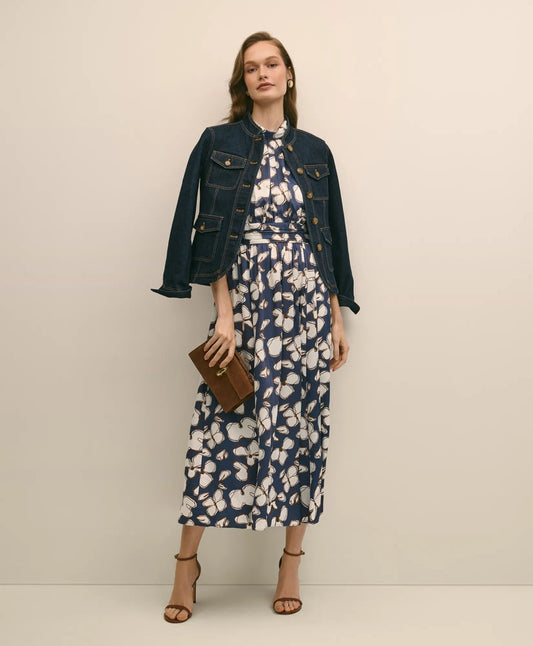 Halter Dress in Abstract Floral Print | Brooks Brothers discount