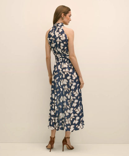 Halter Dress in Abstract Floral Print | Brooks Brothers discount