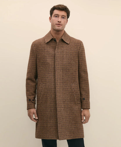 Lambswool Tattersall Balmacaan Coat | Brooks Brothers on sale