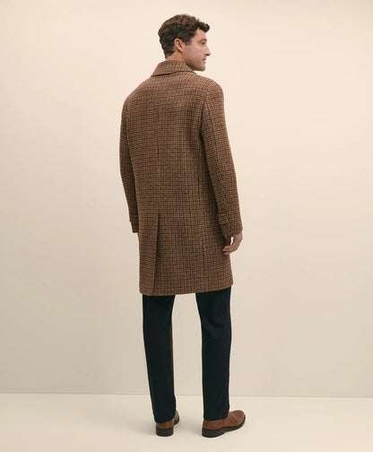 Lambswool Tattersall Balmacaan Coat | Brooks Brothers on sale
