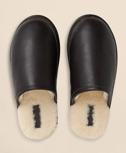 Leather Shearling Slippers | Brooks Brothers online