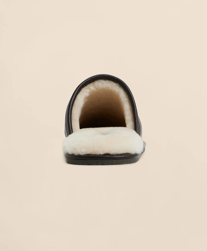 Leather Shearling Slippers | Brooks Brothers online