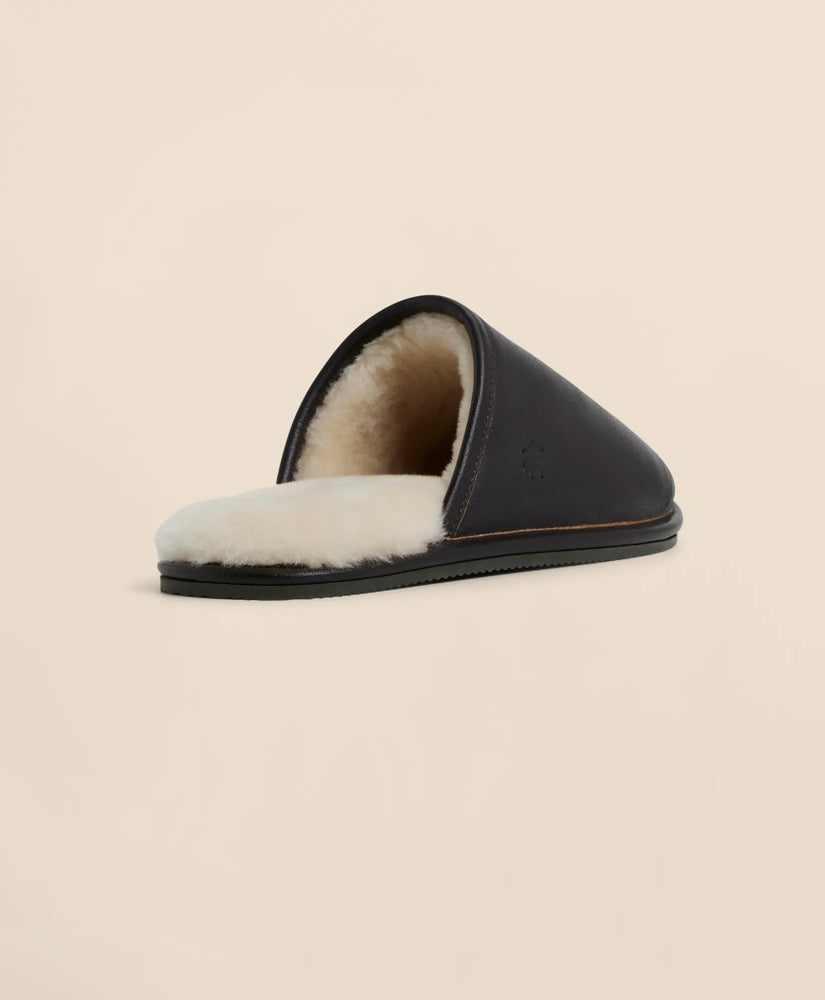 Leather Shearling Slippers | Brooks Brothers online