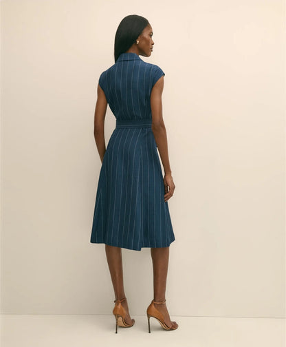 Lyocell-Blend Pinstripe Trench Dress | Brooks Brothers online