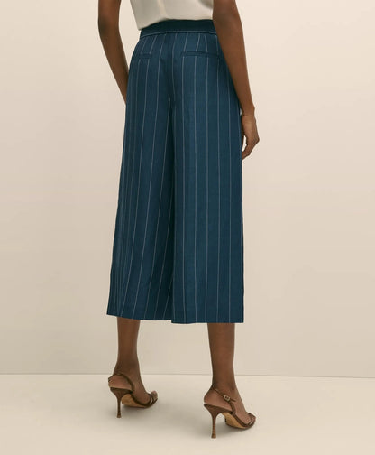 Lyocell-Blend Stripe Wide-Leg Culottes | Brooks Brothers online