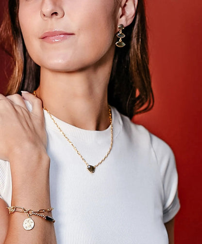 Loni Paul Asymmetrical Labradorite Bar Necklace in 14K Plated Gold | Brooks Brothers for sale