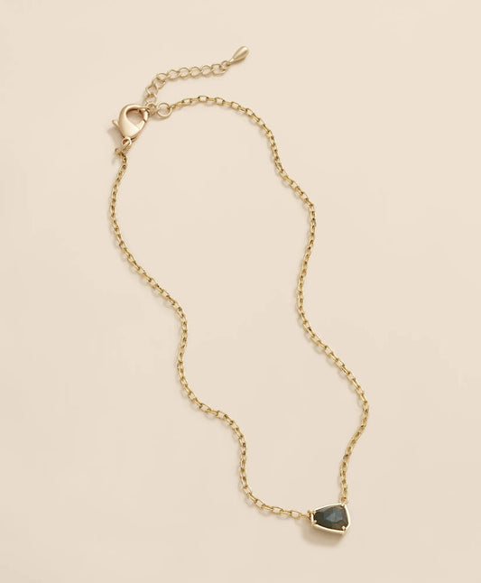 Loni Paul Asymmetrical Labradorite Bar Necklace in 14K Plated Gold | Brooks Brothers for sale