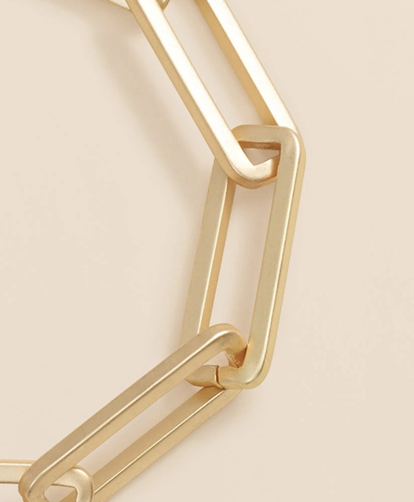 Loni Paul Gold Rectangle Paperclip Bracelet in 14K Plated Gold | Brooks Brothers sale