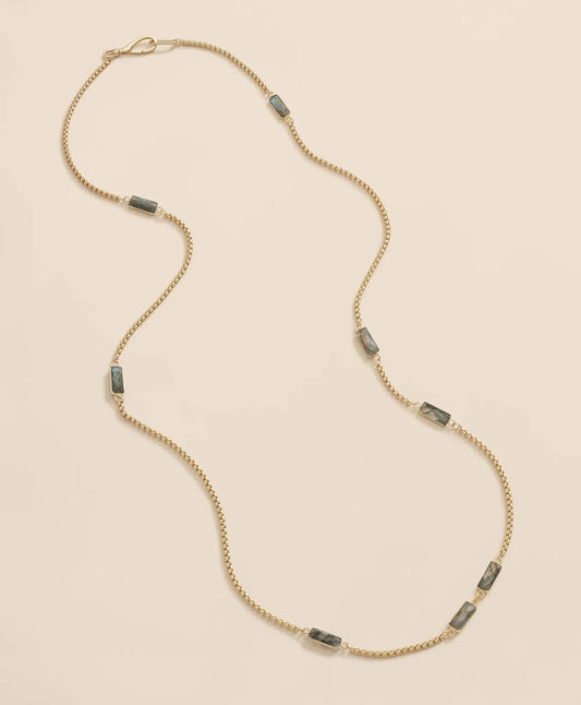 Loni Paul Labradorite Baguette Long Necklace in 14K Plated Gold | Brooks Brothers discount