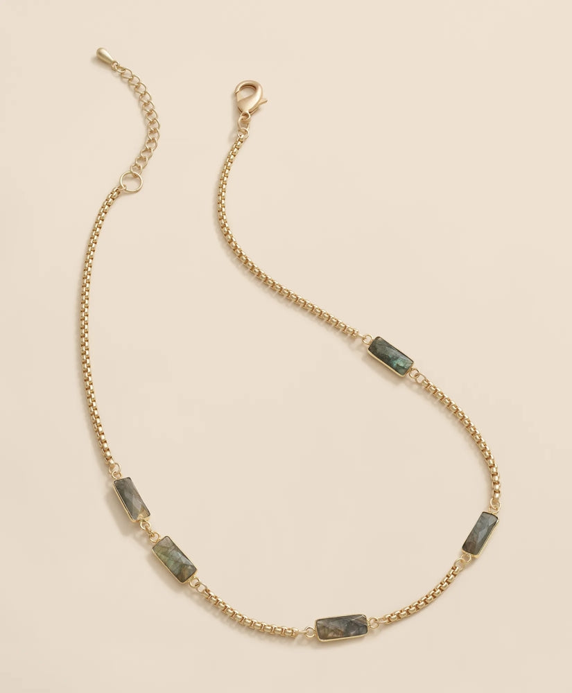 Loni Paul Labradorite Baguette Short Necklace in 14K Plated Gold | Brooks Brothers discount