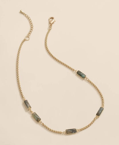 Loni Paul Labradorite Baguette Short Necklace in 14K Plated Gold | Brooks Brothers discount