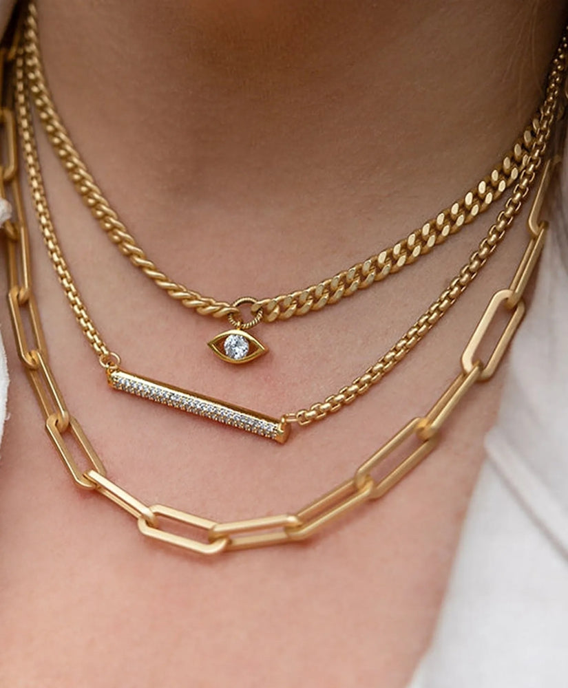 Loni Paul Paperclip Layering Chain in Matte 14K Plated Gold | Brooks Brothers online shop