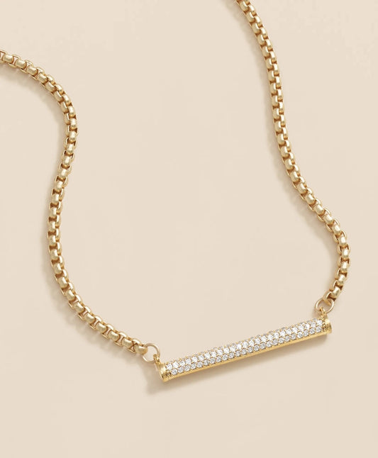 Loni Paul Pave Bar Necklace in 14K Plated Gold | Brooks Brothers online