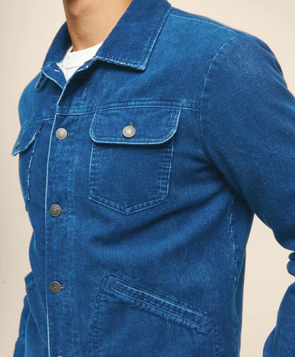 Medium Wale Corduroy Indigo Trucker Jacket | Brooks Brothers online