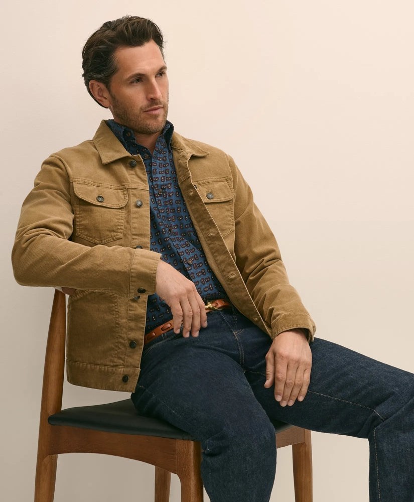 Medium Wale Corduroy Trucker Jacket | Brooks Brothers online