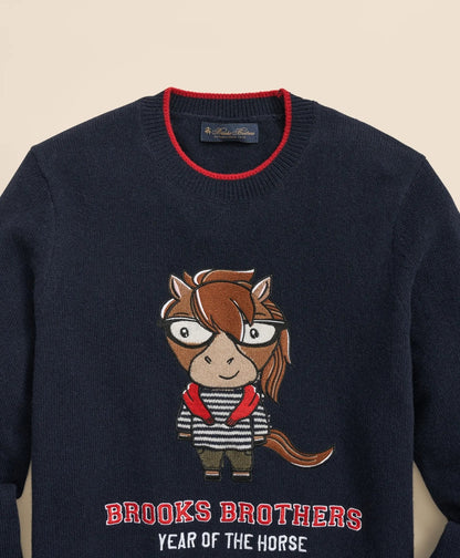 Men's Lunar New Year Merino Wool-Blend Intarsia Crewneck Sweater | Brooks Brothers for sale