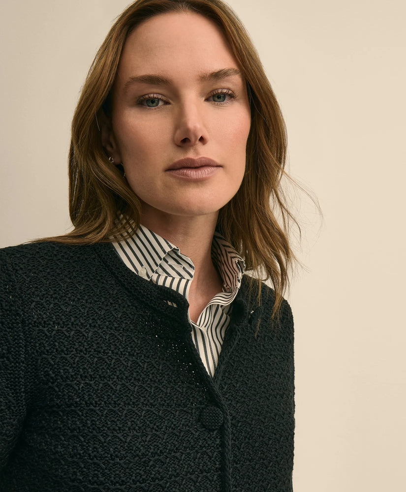 Mercerized Cotton Crochet Sweater Jacket | Brooks Brothers online