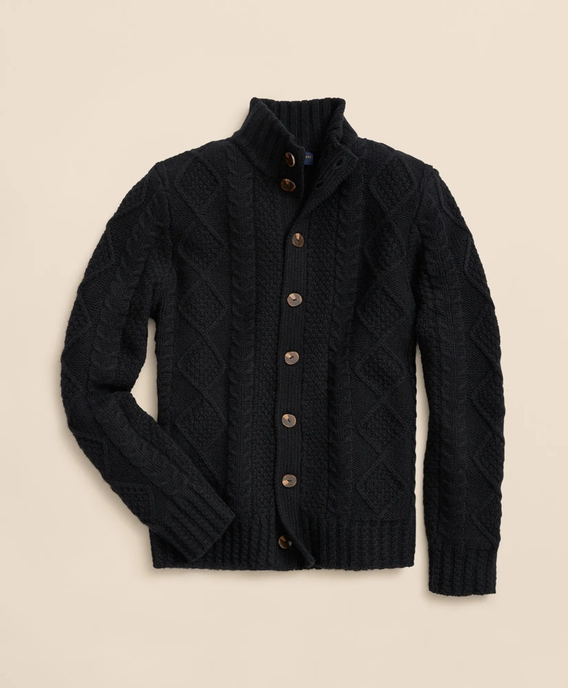 Merino Aran Cable Cardigan | Brooks Brothers online shop