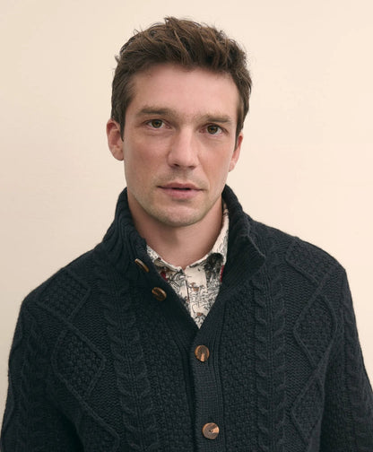 Merino Aran Cable Cardigan | Brooks Brothers online shop