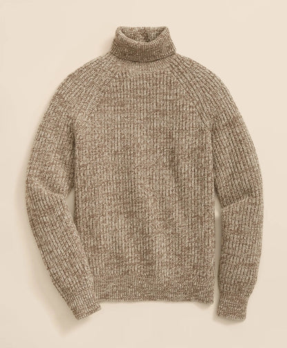 Merino-Cashmere Marled English-Rib Turtleneck | Brooks Brothers for sale