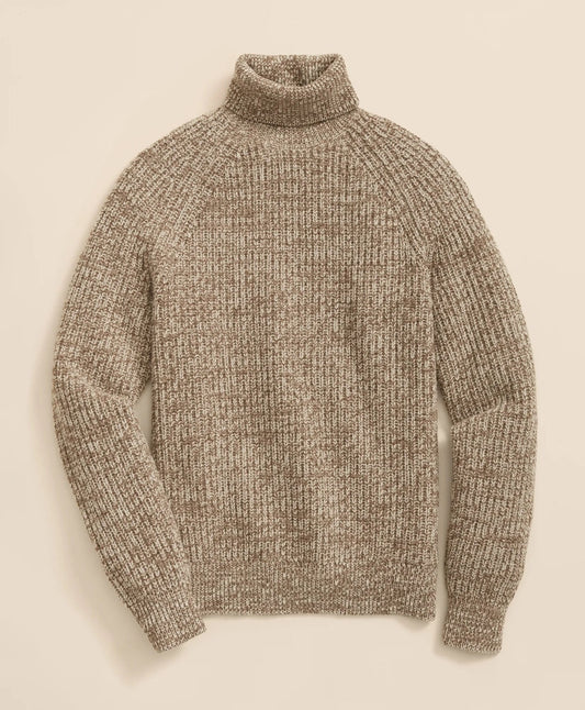 Merino-Cashmere Marled English-Rib Turtleneck | Brooks Brothers for sale