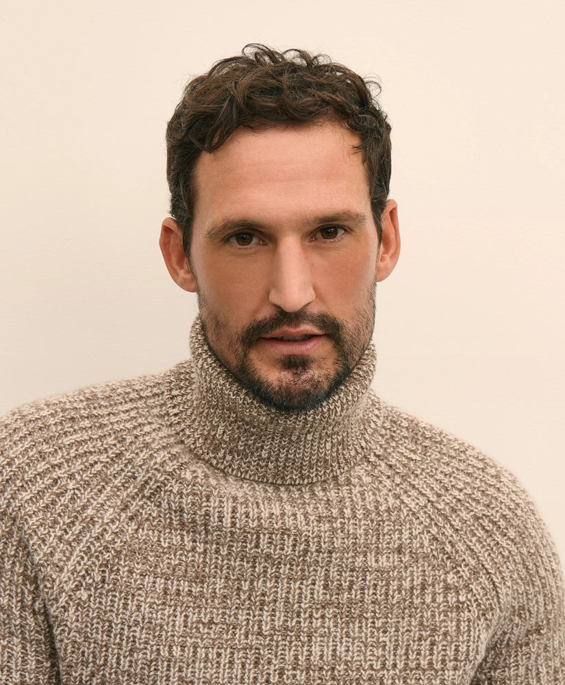 Merino-Cashmere Marled English-Rib Turtleneck | Brooks Brothers for sale