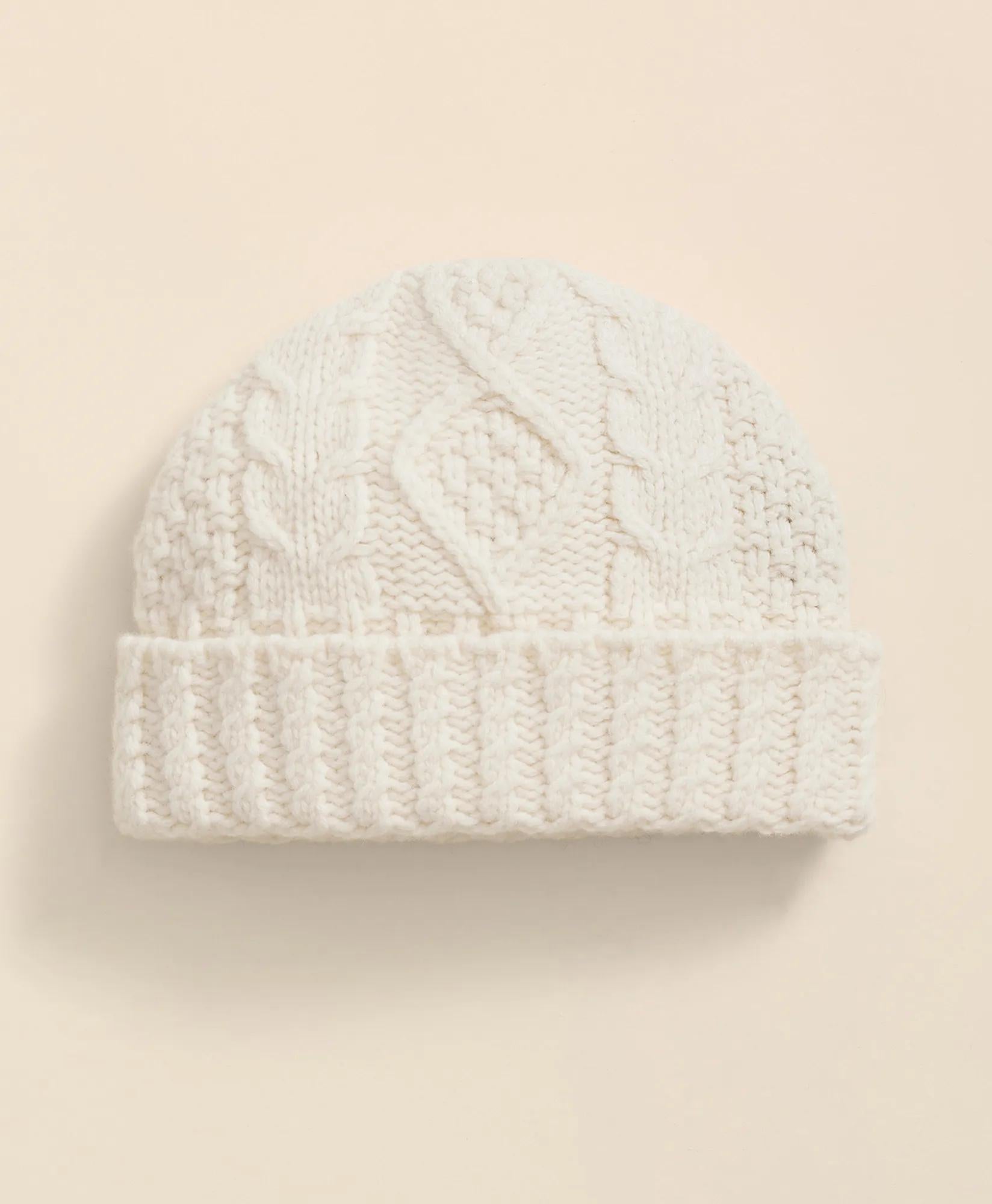 Merino Wool Aran Knit Hat | Brooks Brothers for sale