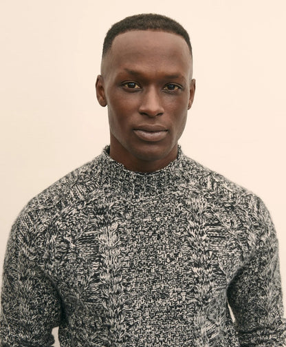 Merino Wool Aran Marled Mock Neck Sweater | Brooks Brothers sale