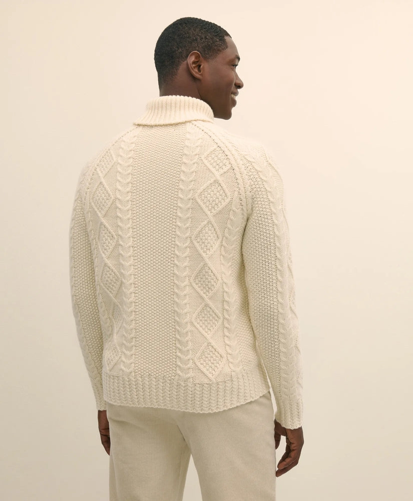 Merino Wool Archive Aran Turtleneck Sweater | Brooks Brothers online