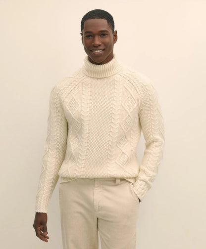 Merino Wool Archive Aran Turtleneck Sweater | Brooks Brothers online