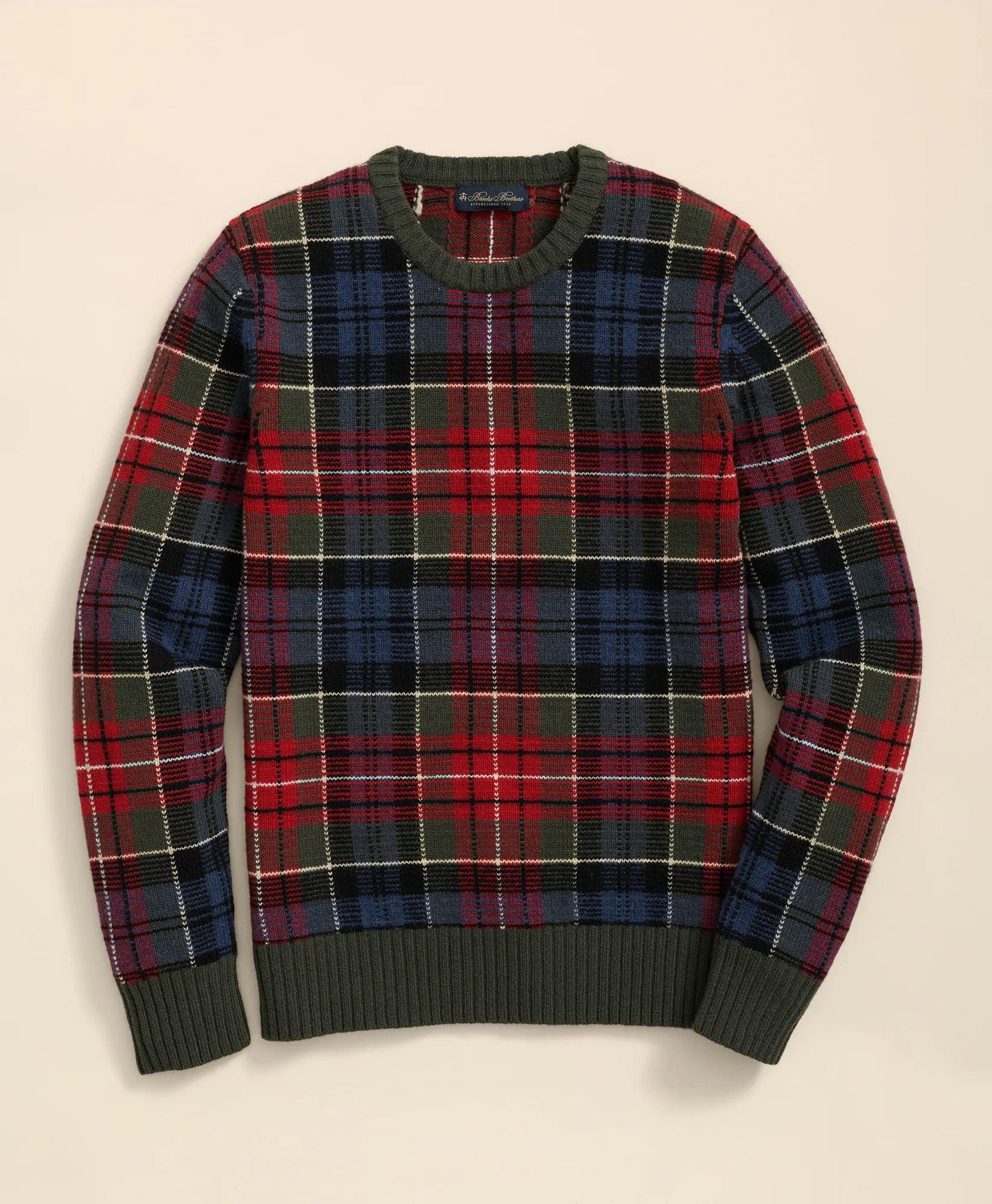 Merino Wool Archive Plaid Intarsia Sweater | Brooks Brothers online shop