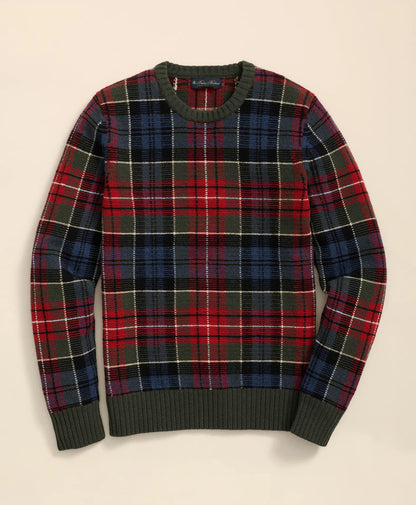 Merino Wool Archive Plaid Intarsia Sweater | Brooks Brothers online shop