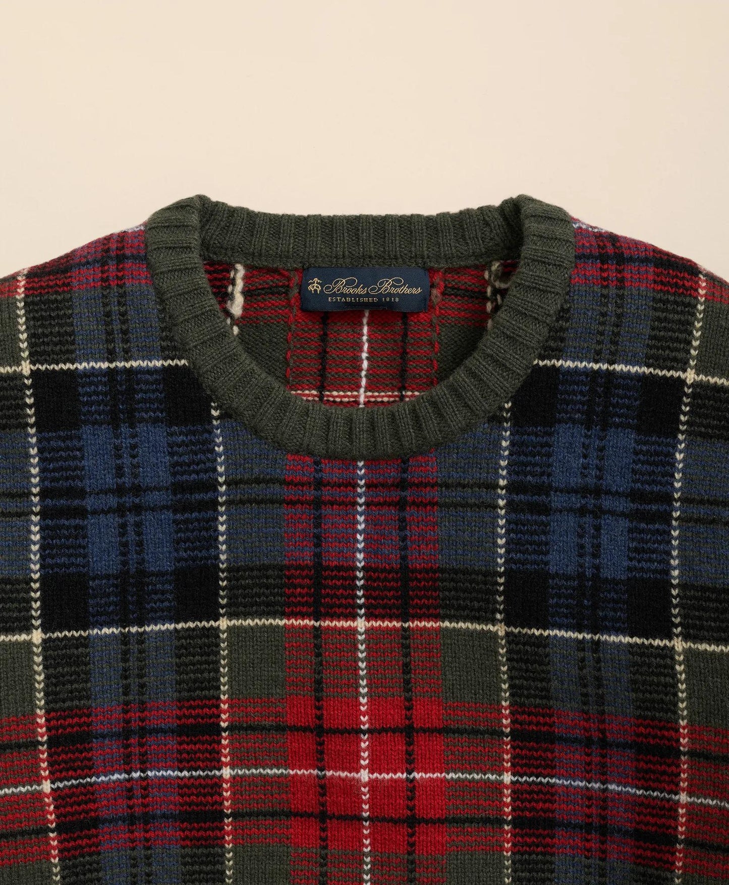 Merino Wool Archive Plaid Intarsia Sweater | Brooks Brothers online shop