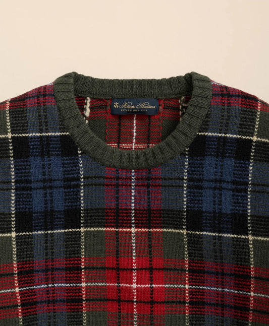 Merino Wool Archive Plaid Intarsia Sweater | Brooks Brothers online shop