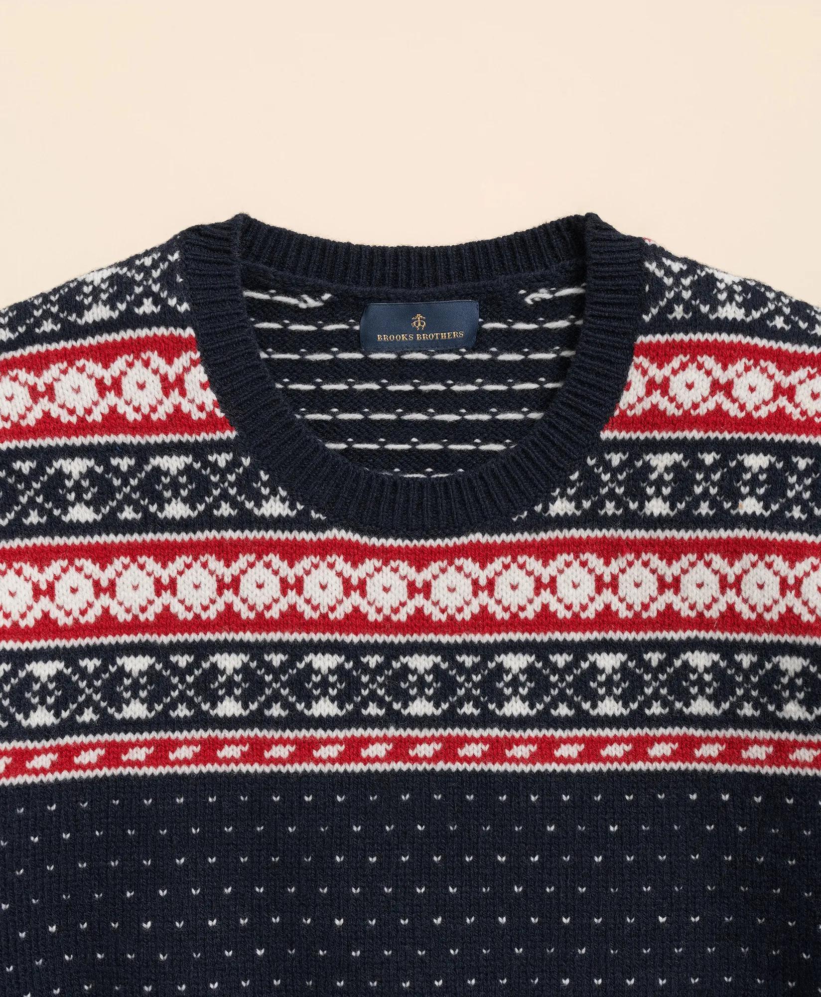 Merino-Wool Blend Fair Isle Sweater | Brooks Brothers on sale