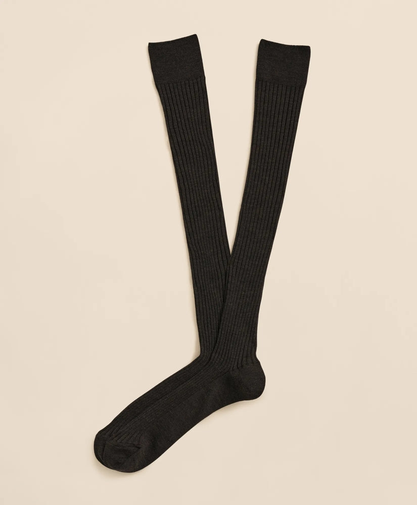 Merino Wool Blend Over-the-Calf Ribbed Socks | Brooks Brothers sale - US 3233