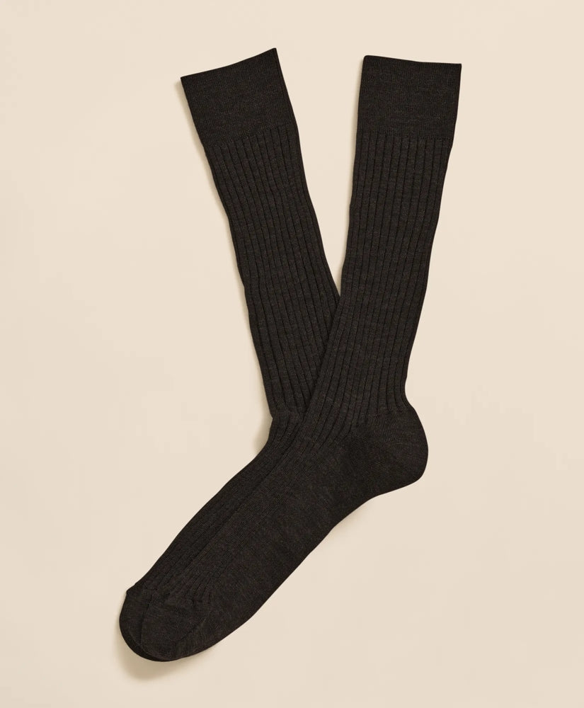 Merino Wool Blend Ribbed Socks | Brooks Brothers online - US 9795