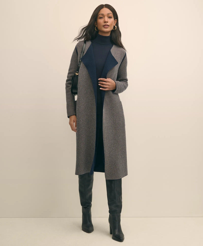 Merino Wool-Cashmere Belted Reversible Sweater Jacket | Brooks Brothers cheap
